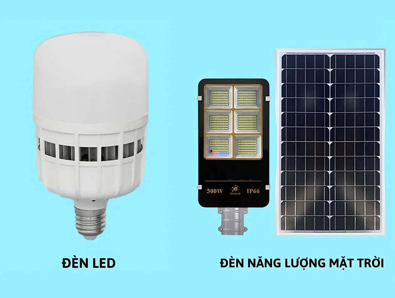 So sánh đèn năng lượng mặt trời 120W Với đèn truyền thống